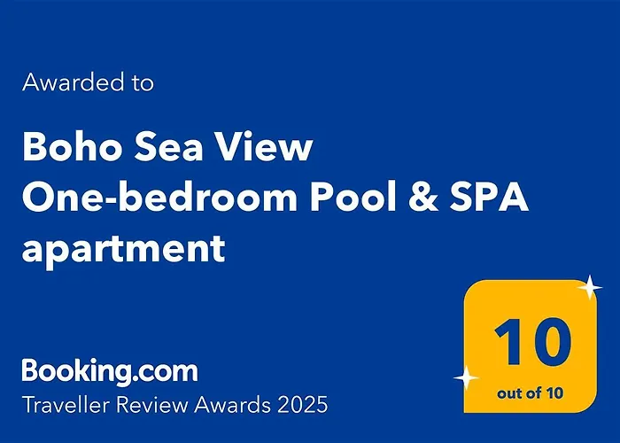 Boho Sea View One-bedroom Pool & Apartment Saints Constantine and Helena